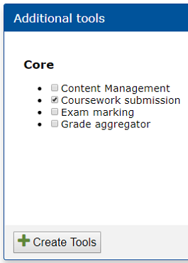 Coursework Tool Select